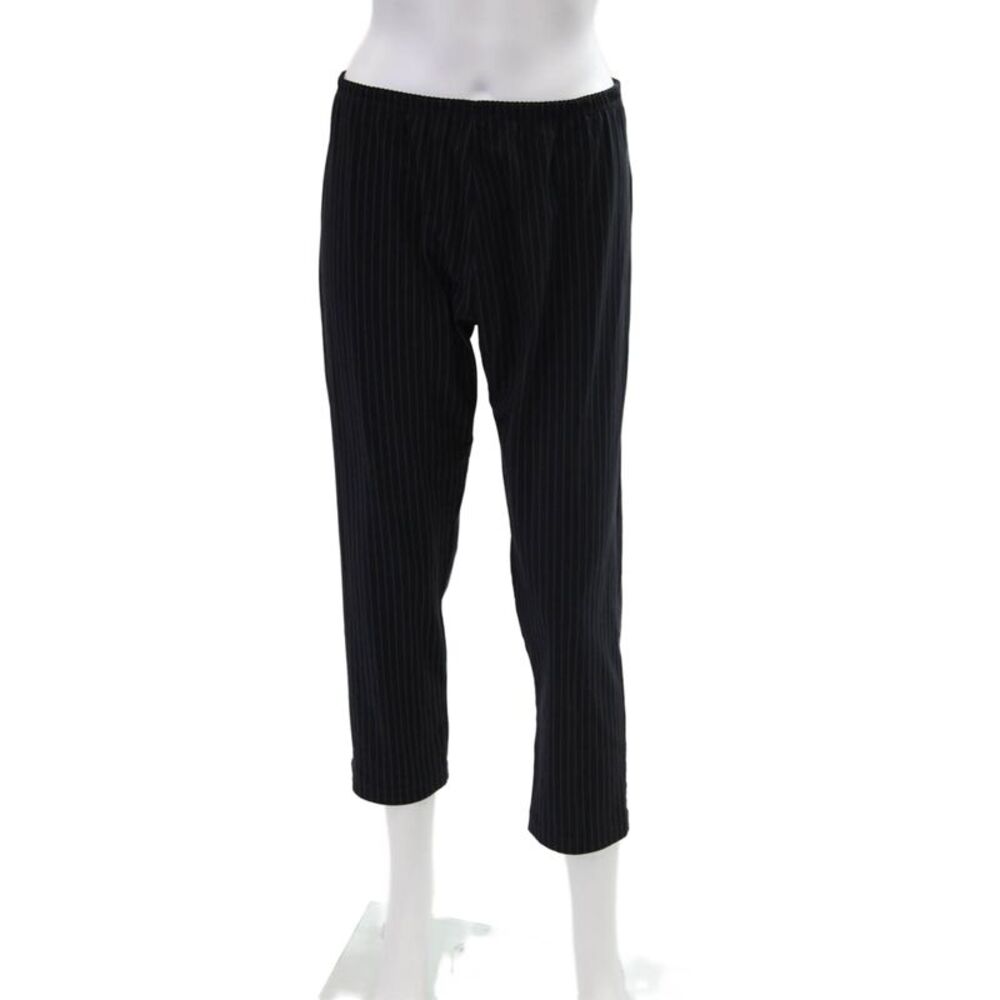 Partow Women's Pull-On Flat Front Dress Pants Black Striped Size 4